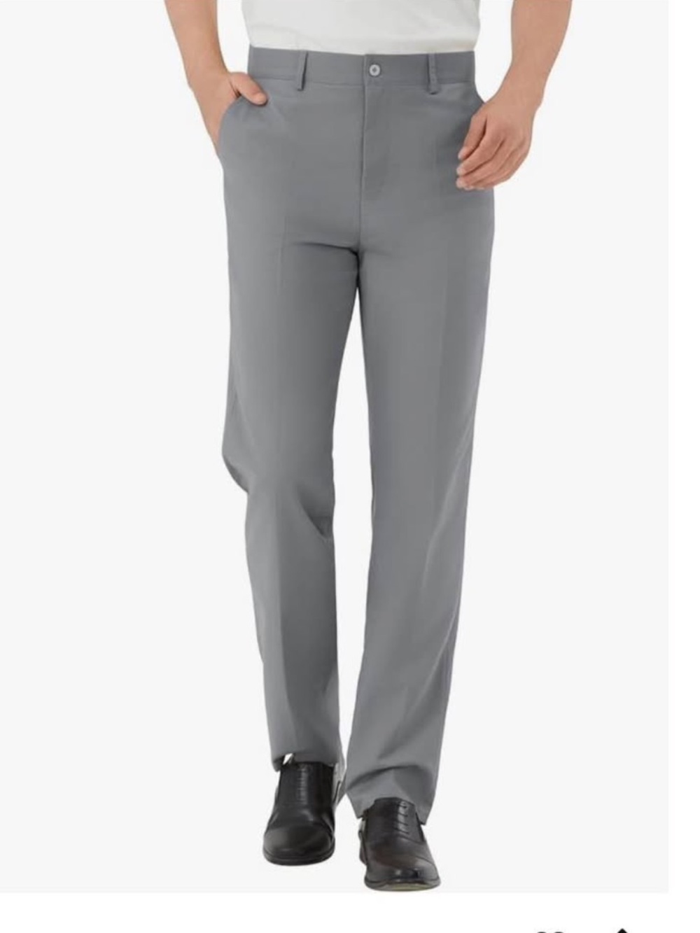 Men's Grey Dress Pants - Classic Straight Fit